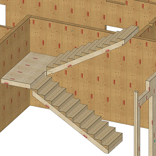 Planung Treppen CLTPLUS Kindergarten Villach